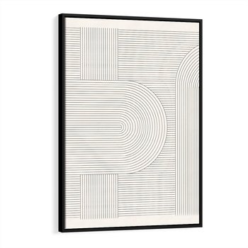 Obraz w ramie 50x70 - Geometryczna Elegancja Mid Century - mid century, minimalizm - rama czarna