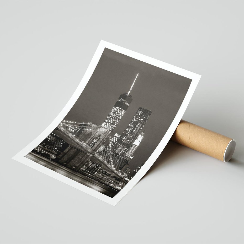 Plakat bez ramy 21x30 - Magia miasta nocą - miasto, noc