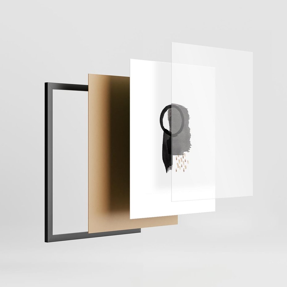 Plakat w ramie 30x40 - Japoński Minimalizm - grafika w japońskim stylu, minimalizm - rama czarna