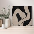 Obraz w ramie 50x50 - Nocne Pochłonięcia - abstrakcyjne linie, mroczny plakat - rama biała