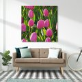 Obraz na płótnie 60x60 - Tulipanowa harmonia - tulipany, kwiaty