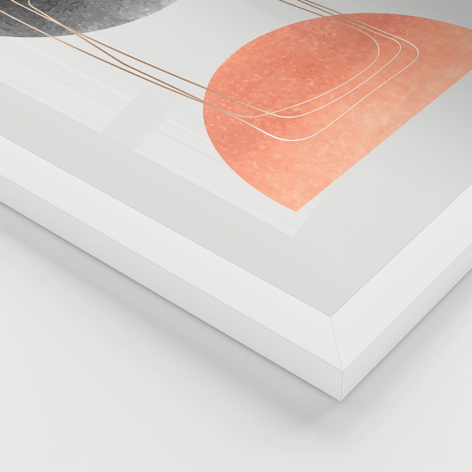 Zestaw obrazy w ramie 40x50 galeria - Akwarela, geometryczne, plamy - rama biała