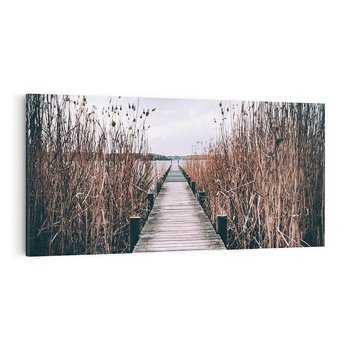 Obraz na płótnie 120x60 - Mglisty krajobraz - pomost, morze