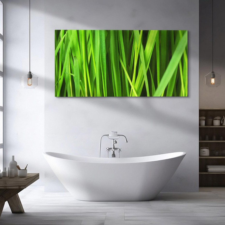 Obraz na płótnie 120x60 - Trawa w abstrakcji: natura przekształcona - trawa, abstrakcja