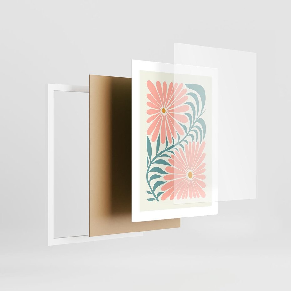 Plakat w ramie 30x40 - Kształtując Marzenia - kwiaty, sztuka nowoczesna - rama biała