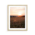 Plakat w ramie 30x40 - Łąka we Wschodzącym Słońcu: Magia Poranka - łąka, krajobraz - rama drewno