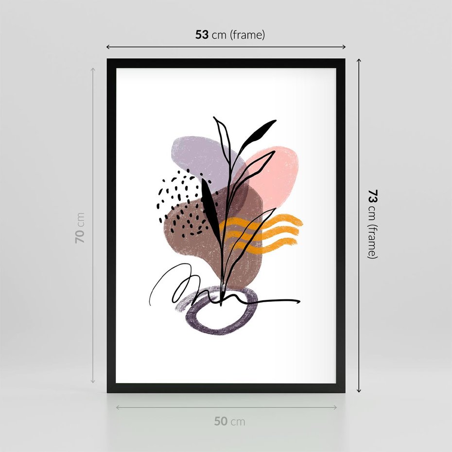 Plakat w ramie 50x70 - Bezgraniczne Impulsy - abstrakcja, sztuka nowoczesna - rama czarna