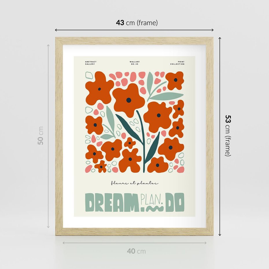 Plakat w ramie 40x50 - Abstrakcyjne Spektrum - kwiaty, abstrakcja - rama drewno