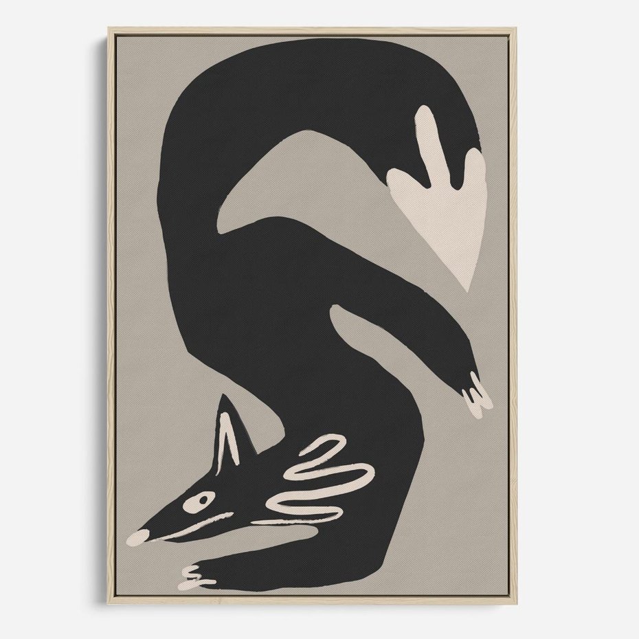 Obraz w ramie 80x120 - Ekspresja Skandynawskiego Światła - skandynawska sztuka, lis - rama drewno