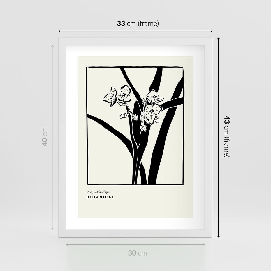 Plakat w ramie 30x40 - Symfonia kwiatowej ekspresji - kwiat, grafika - rama biała