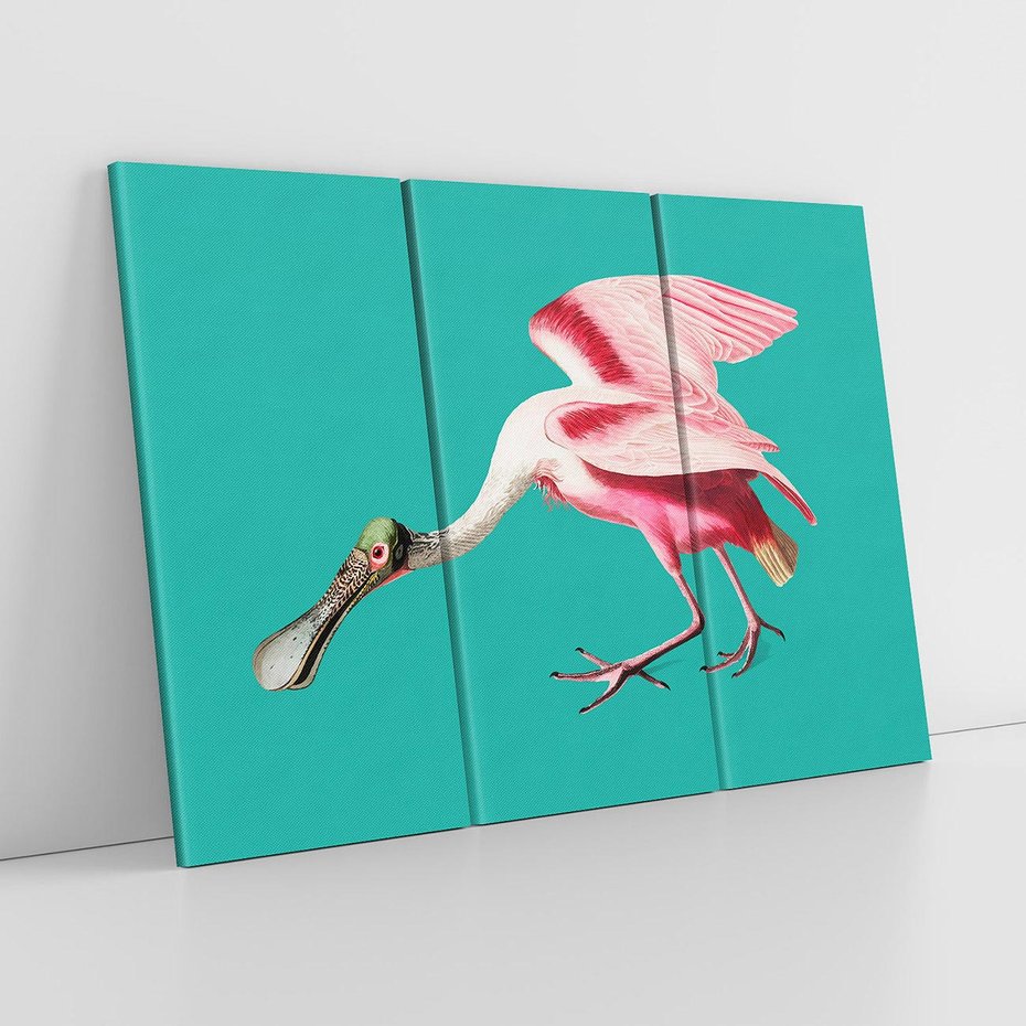 Obraz na płótnie 120x80 - Różowy Ptak Wyobraźni - różowy ptak, wyobraźnia
