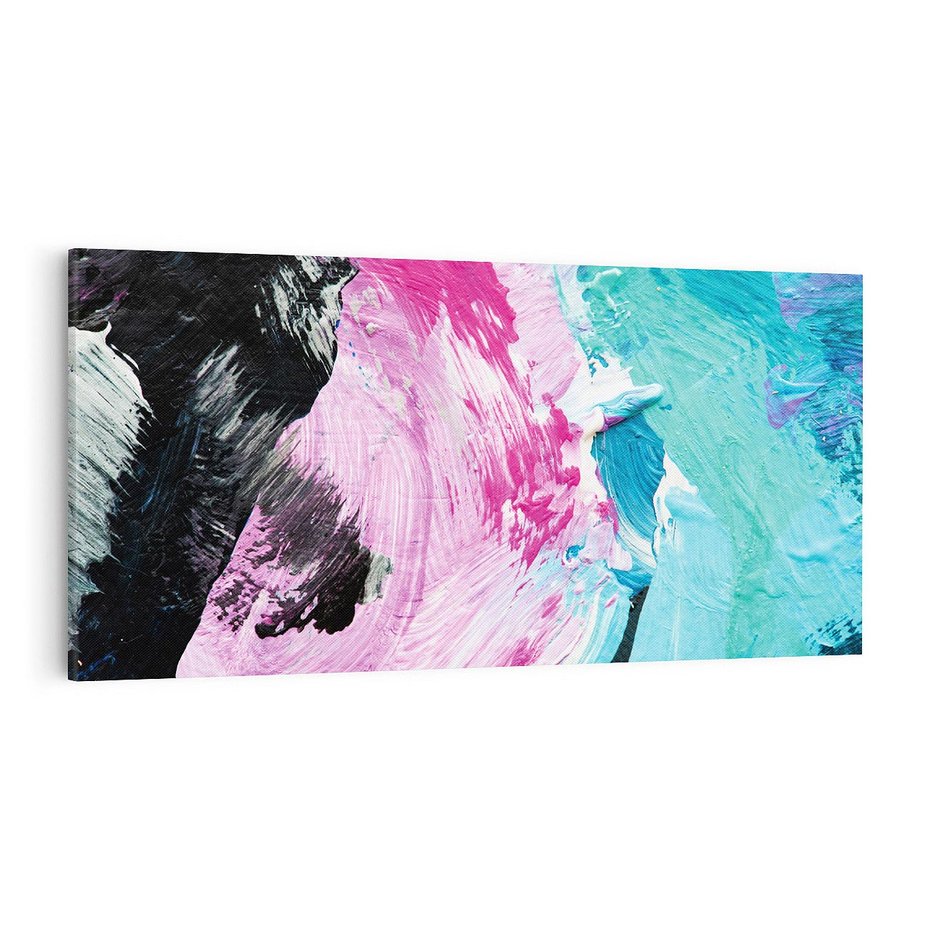 Obraz na płótnie 100x50 - Kolorowy rój wyobraźni - rozlane kolorowe farby olejne, abstrakcja