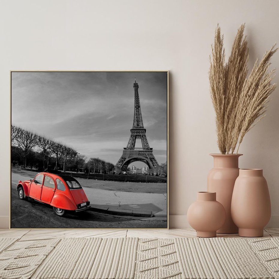 Obraz w ramie 50x50 - Paryż Wieża Eiffla - Paryż, Wieża - rama drewno