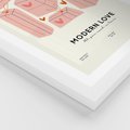 Plakat w ramie 40x50 - Nowoczesna Miłość - nowoczesna grafika, pastelowe kolory - rama biała