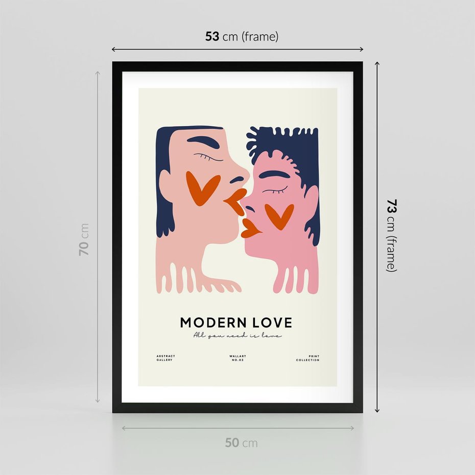 Plakat w ramie 50x70 - Miłość w Kompozycji - miłość, para zakochanych - rama czarna
