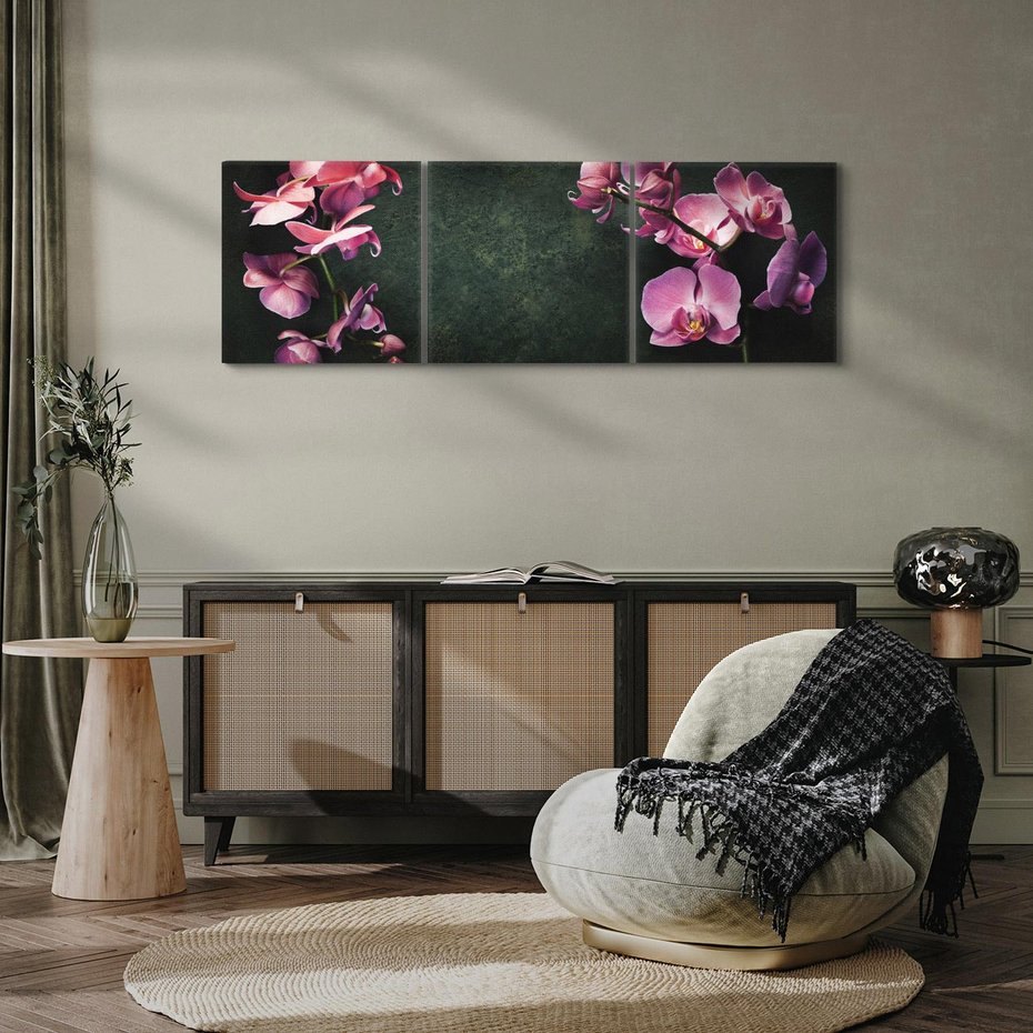 Obraz na płótnie 150x50 - Harmonia i relaks - orchidea, kwiat