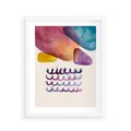 Plakat w ramie 40x50 - Impresje Akwarelowej Przestrzeni - kolorowe pastelowe plamy, rozmyte żywe kolory - rama biała