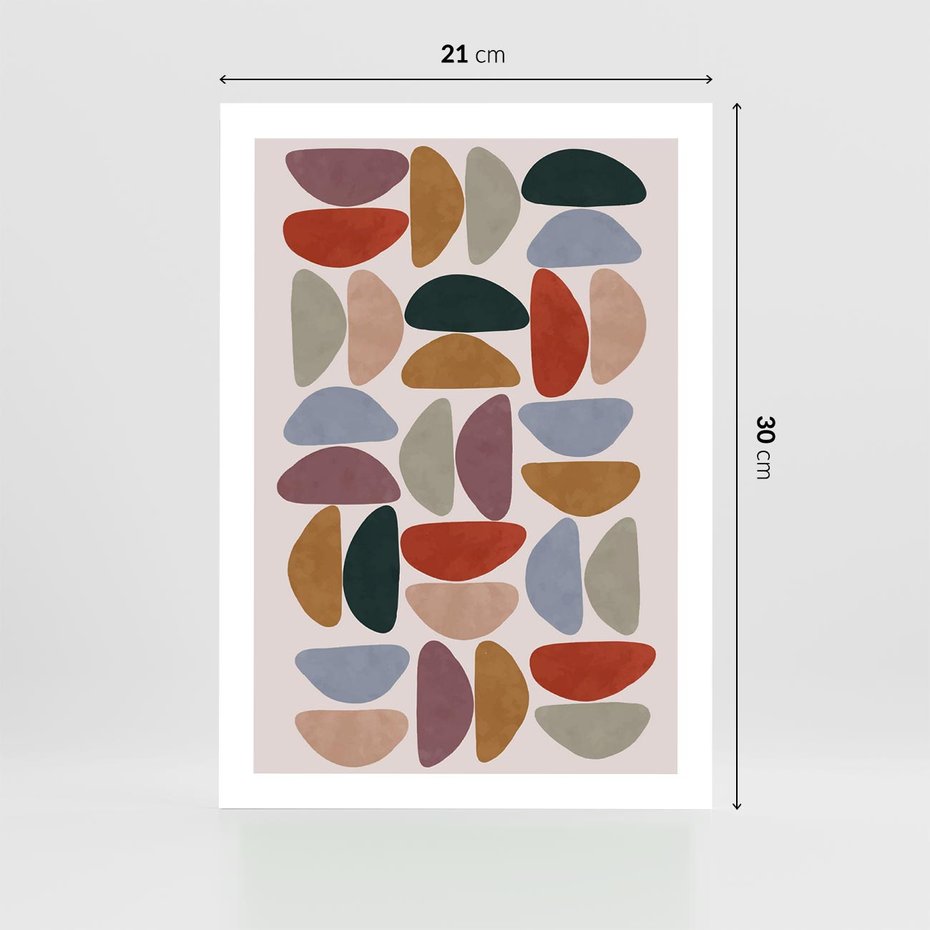 Plakat bez ramy 21x30 - Kolorowe Echo Boho - abstrakcyjny obraz, geometryczna kompozycja