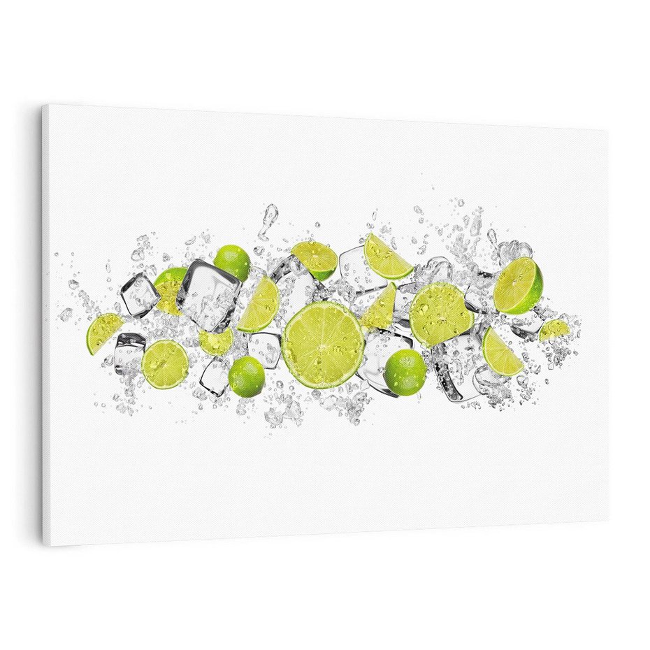 Obraz na płótnie 120x80 - Rześkość i smak - limonki, lód