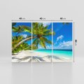 Obraz na płótnie 120x80 - Raj na Malediwach: Plaża, Morze i Palmy - Malediwy, plaża