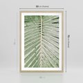 Plakat w ramie 50x70 - Jasna Zieleń Palmy - liść palmy, zbliżenie - rama drewno