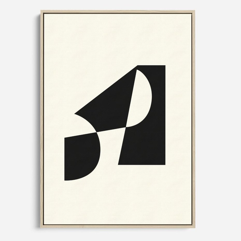 Obraz w ramie 50x70 - Rozświetlony Cień - abstrakcyjna sztuka, geometria - rama drewno