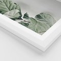 Plakat w ramie 40x50 - Minimalistyczna Harmonia: Zieleń Liści - zieone liście, kompozycja - rama biała