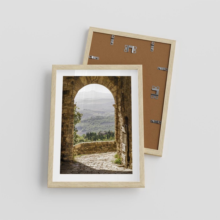 Plakat w ramie 30x40 - Słoneczne Piękno Włoch i Prowansji - Włochy, Prowansja - rama drewno