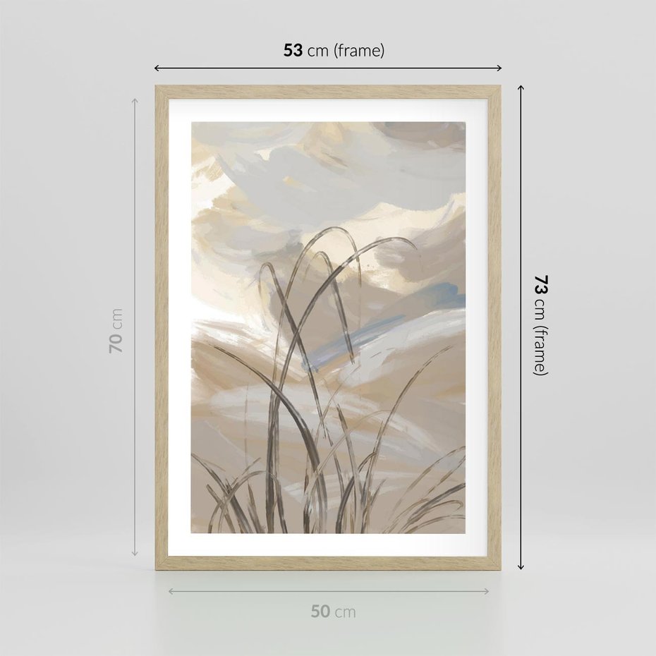 Plakat w ramie 50x70 - Nowoczesne Odbicia - akwarela, obraz - rama drewno