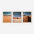 Zestaw obrazy w ramie 40x50 galeria - Pustynia, tryptyk, plakaty - rama drewno