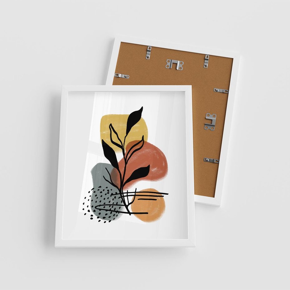 Plakat w ramie 40x50 - Energetyczne Refleksje - abstrakcja, sztuka nowoczesna - rama biała