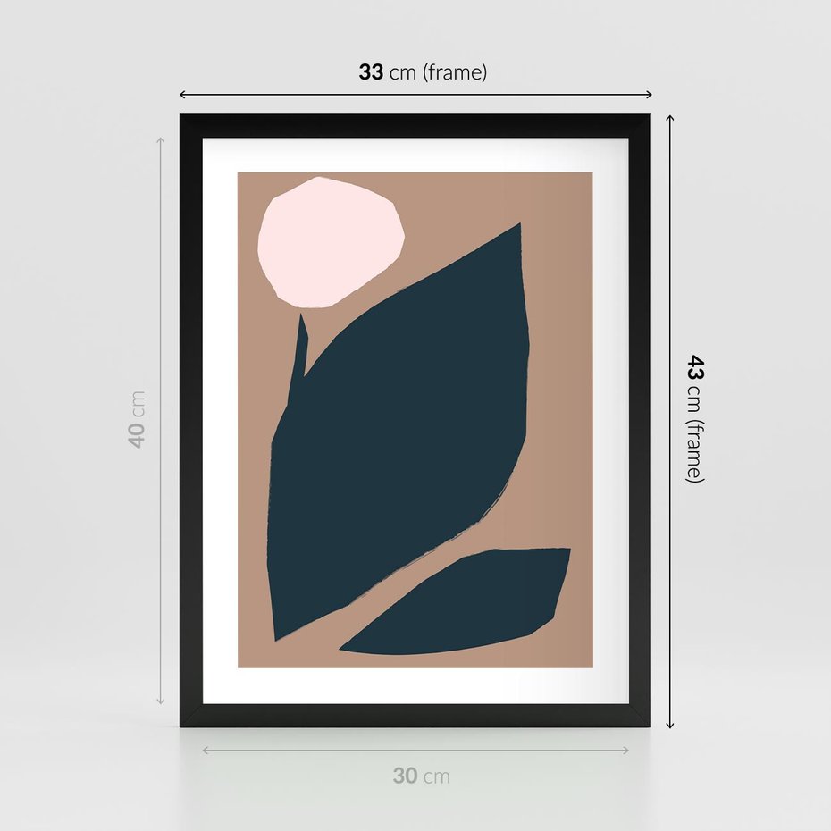 Plakat w ramie 30x40 - Rozkwitająca Wolność Boho - abstrakcyjny obraz, plakat - rama czarna