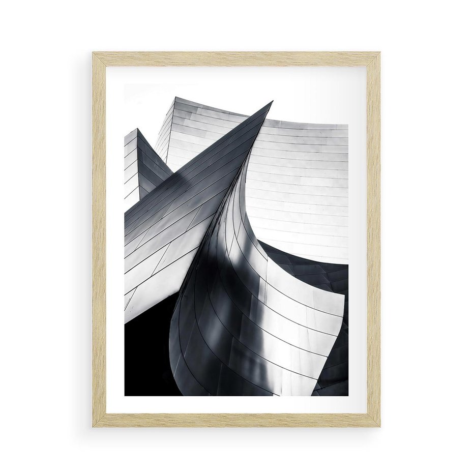 Plakat w ramie 50x70 - Miasto Współczesności - architektura, nowoczesne budynki - rama drewno