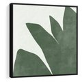 Obraz w ramie 50x50 - Oaza Harmonii - abstrakcyjny kształt, zielony plakat - rama czarna