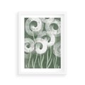 Plakat w ramie 30x40 - Spokojne Plamy Natury - zielony plakat, roślinne motywy - rama biała
