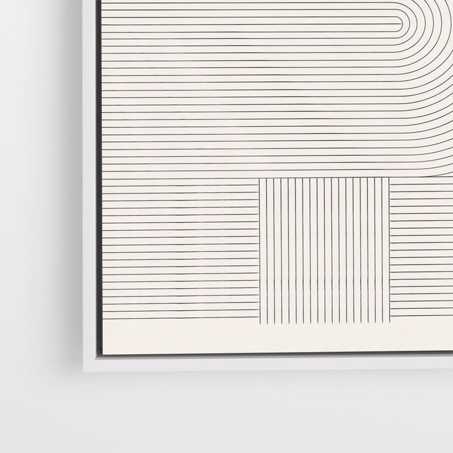 Obraz w ramie 50x50 - Geometryczna Elegancja Mid Century - mid century, minimalizm - rama biała