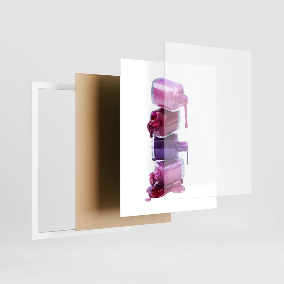 Plakat w ramie 40x50 - Kolorowe Paznokcie - lakiery, do paznokci - rama biała