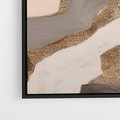Obraz w ramie 50x50 - Płynne Fale - abstrakcja, neutralne kolory - rama czarna