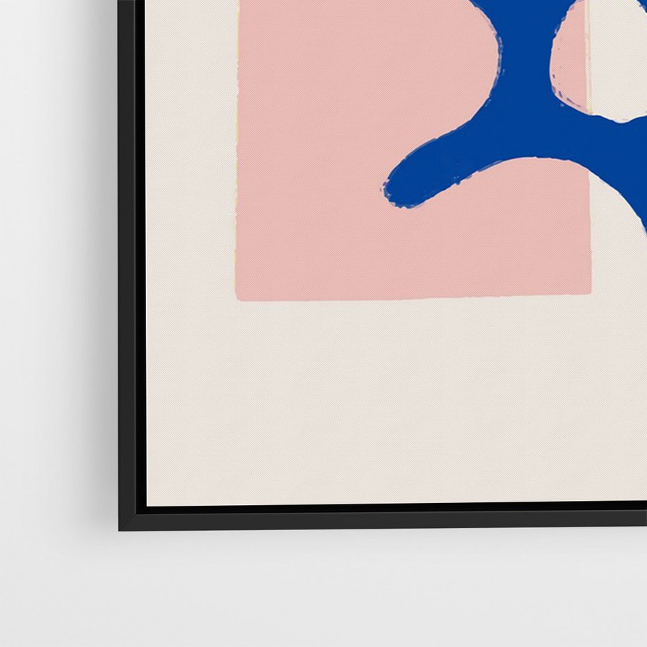 Obraz w ramie 70x100 - Migotliwe Nastroje - abstrakcyjna niebieska forma, dziwne kształty - rama czarna