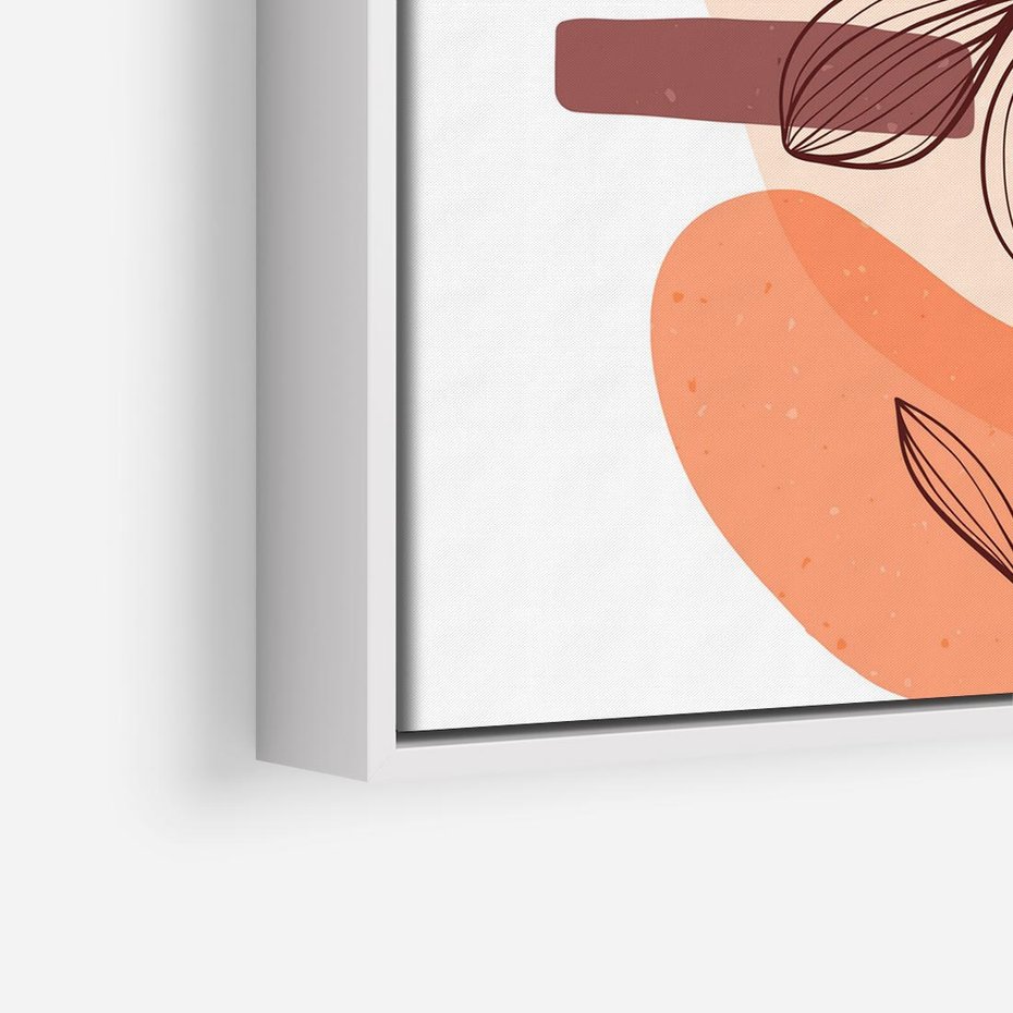 Obraz w ramie 50x50 - Migocące Odbicia Kwiatów - abstrakcyjna sztuka, plamy - rama biała