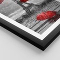 Plakat w ramie 40x50 - Czarno-biała magia Eiffla - Eiffla, Paryż - rama czarna