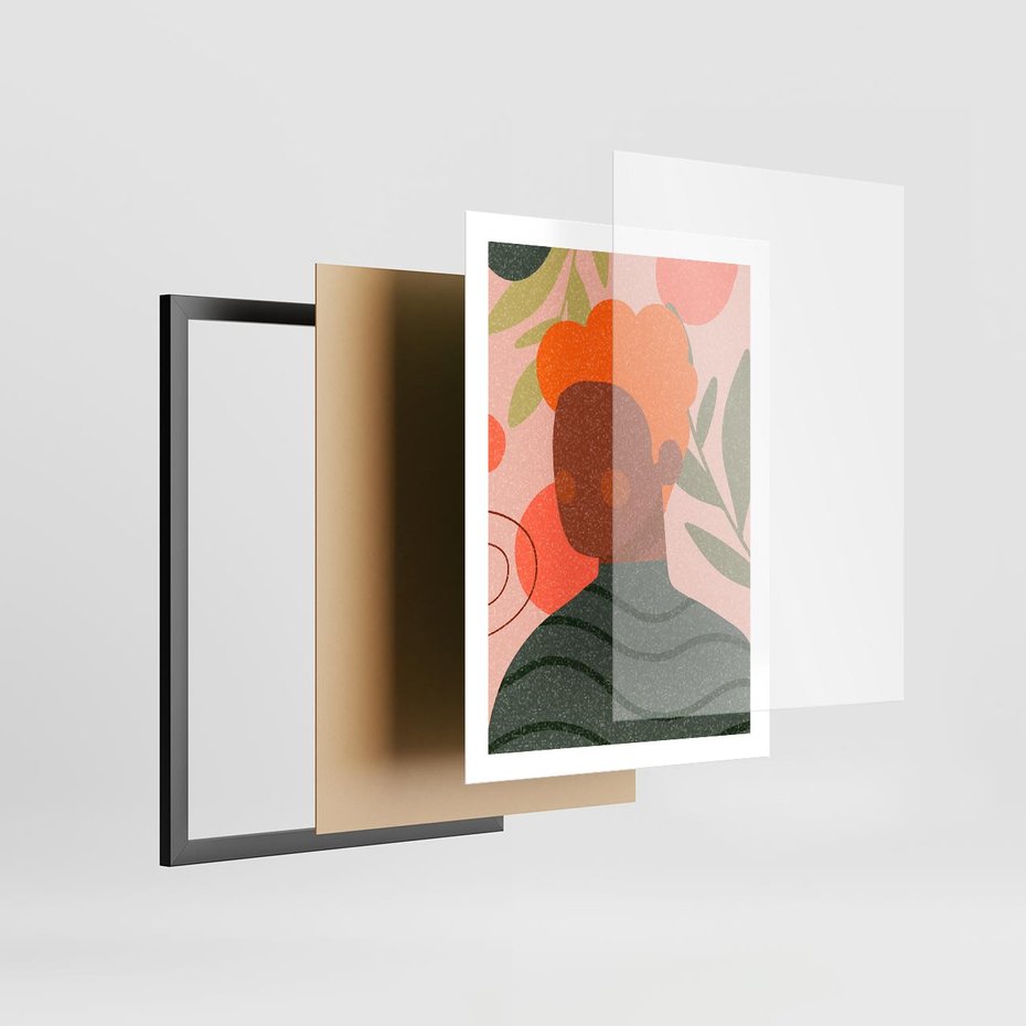 Plakat w ramie 50x70 - Kobieca Przestrzeń - nowoczesny plakat, styl retro - rama czarna