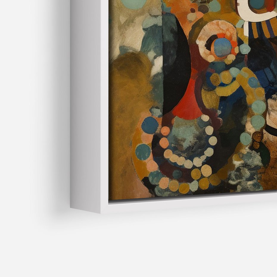 Obraz w ramie 80x120 - Podróżne Wizje Aberracji - abstrakcyjny obraz, mnogość kolorów - rama biała