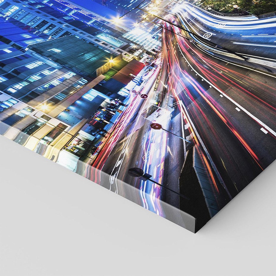 Obraz na płótnie 50x50 - Nocne Światła Miasta - noc, miasto