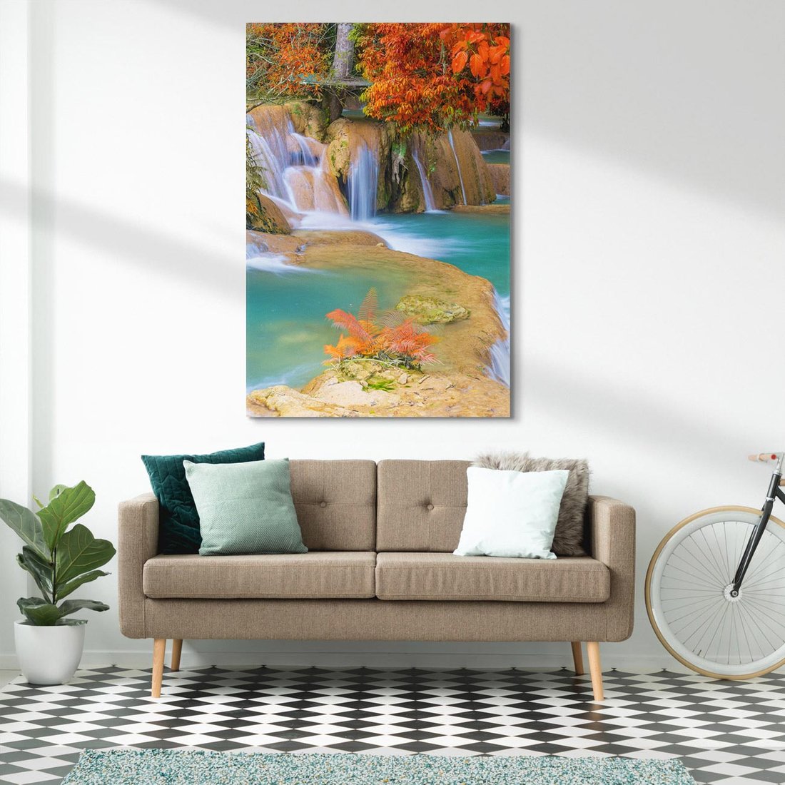 Obraz na płótnie 50x70 - Urok laotańskiego wodospadu - Laos, Azja