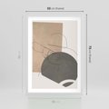 Plakat w ramie 50x70 - Geometryczna Elegancja: One Line - geometria, nowoczesna sztuka - rama biała