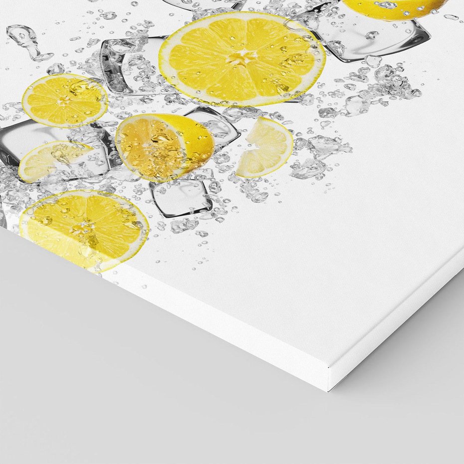 Obraz na płótnie 80x80 - Odkryj świeżość - lód, cytryny
