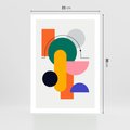 Plakat bez ramy 21x30 - Harmonijne Przenikanie Form - nowoczesna sztuka, geometryczna kolorowa grafika