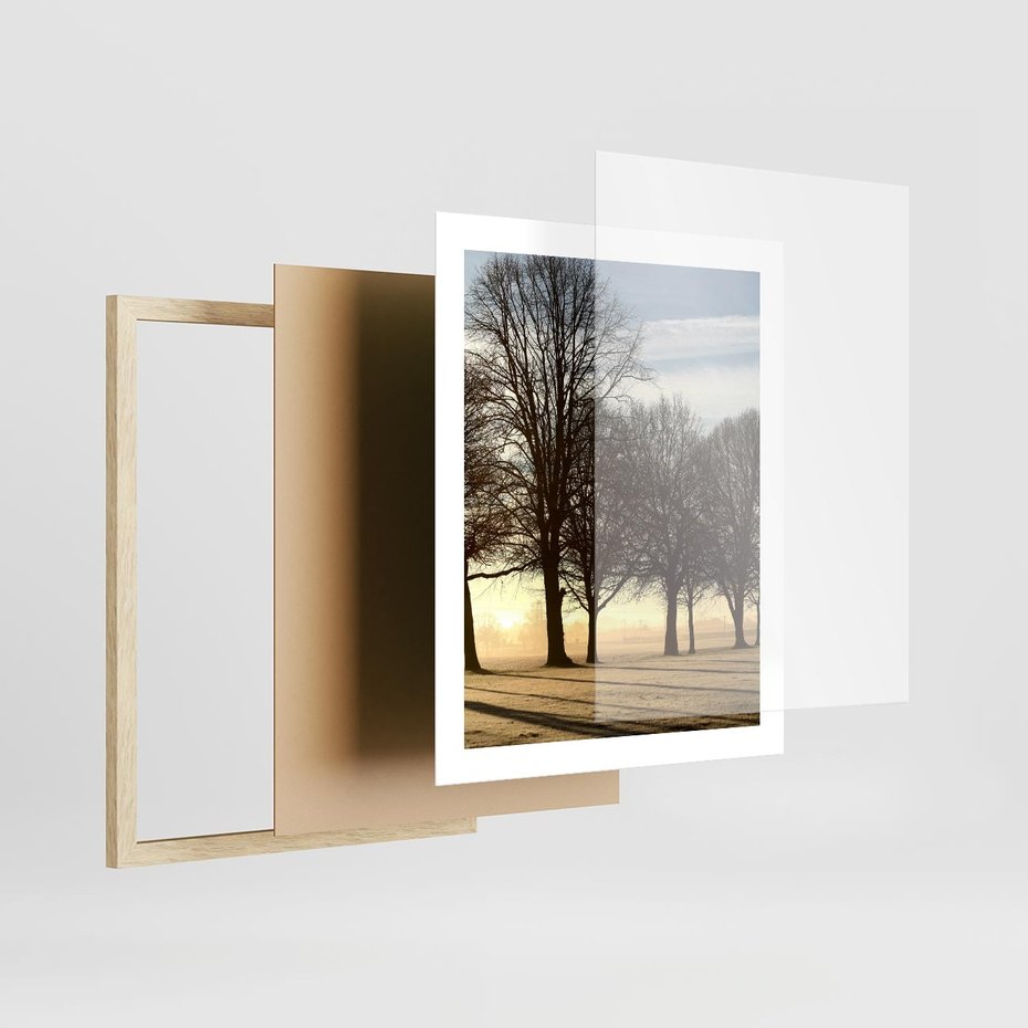 Plakat w ramie 40x50 - Siła natury - drzewa, pole - rama drewno