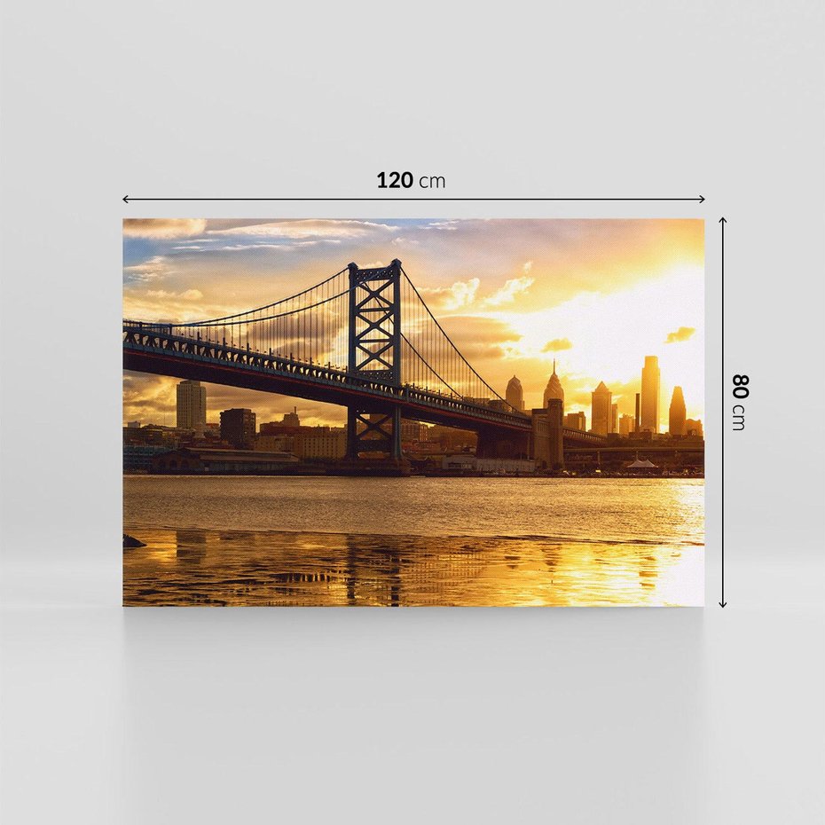 Obraz na płótnie 120x80 - Most Manhattan: Symbol Nowego Jorku - most, Nowy Jork